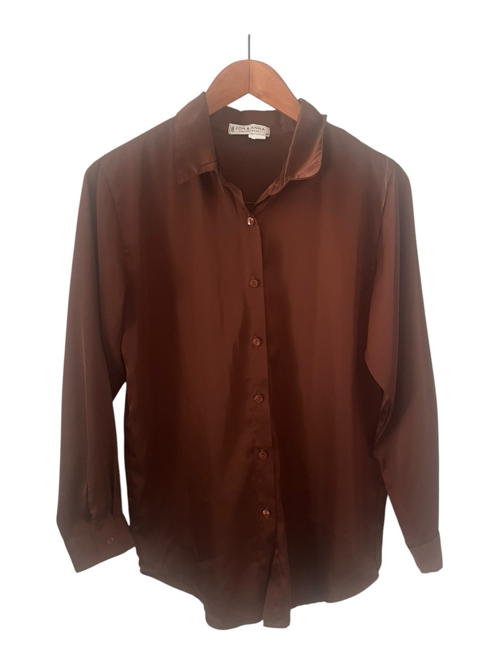 Jon & Anna Chocolate Brown Satin Blouse